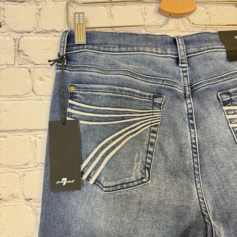7 For All Mankind DOJO Slim Illusion Flare Jeans Mid Rise Pond Blue Women's 30 - Picture 8 of 15